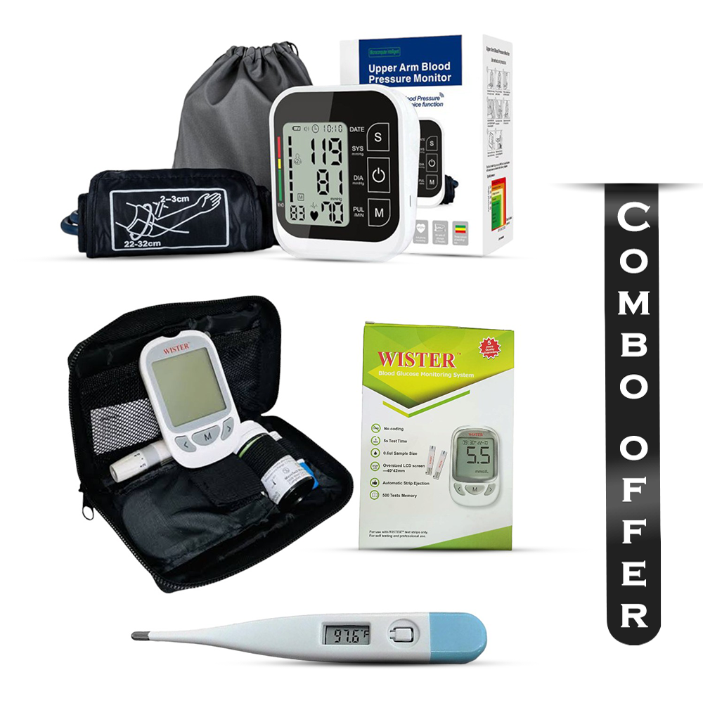 Combo of Upper Arm Blood Pressure Monitor Wister Glucose Meter