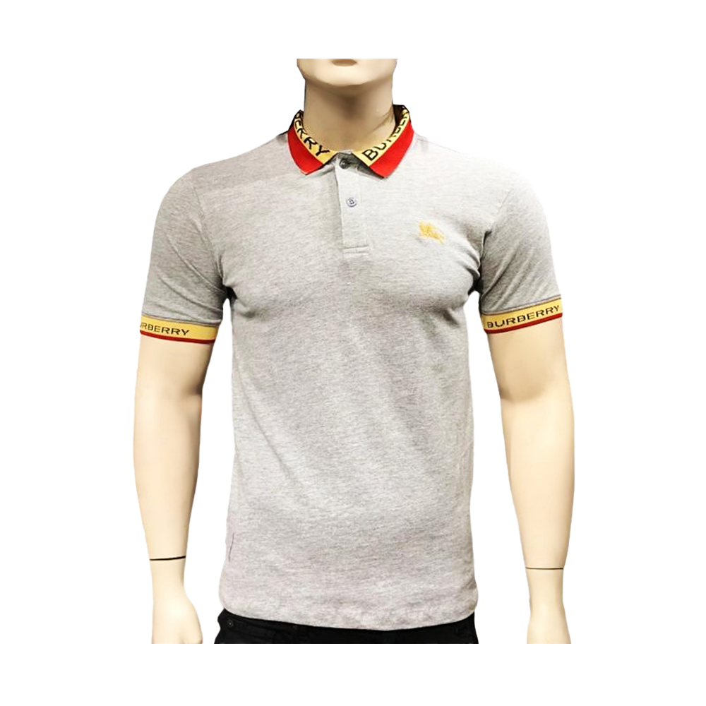 Half Sleeve Cotton Polo Shirt for Men 718 - Ash