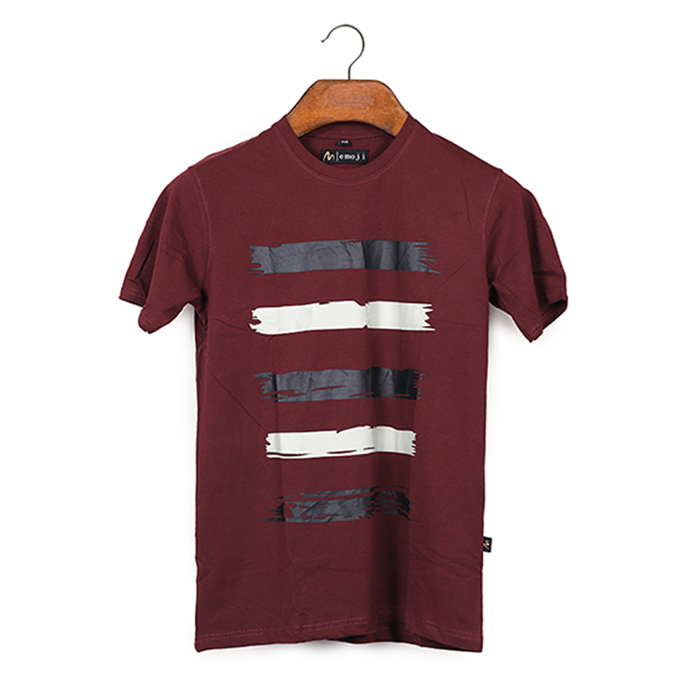 Cotton Half Sleeve T-Shirt For Men - Maroon