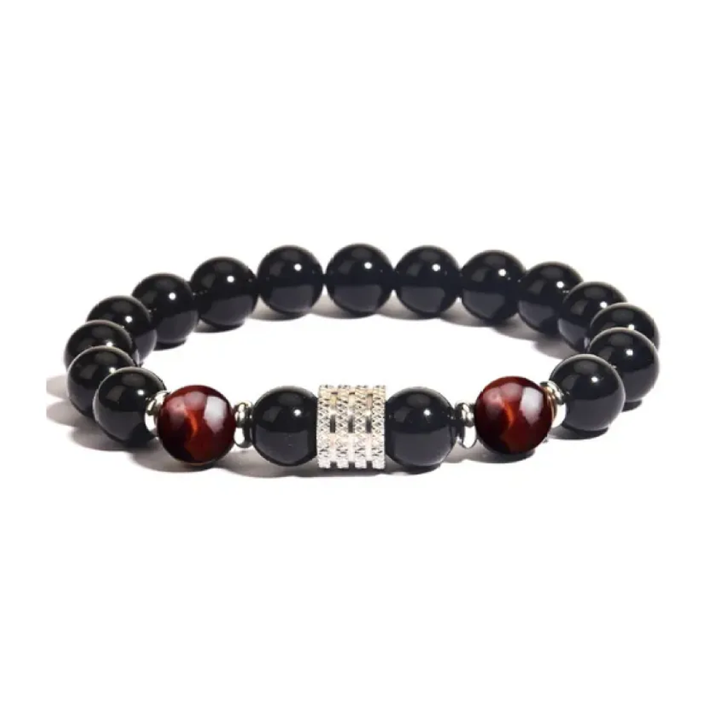 Obsidian Bracelet for Men - Magnetic Eye Red