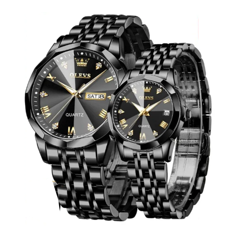 OLEVS 9931 Stainless Steel Quartz Watch For Couple