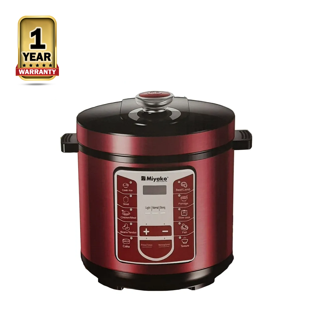 Miyako EPC-A612 Electric Pressure Cooker - 6 Litre - Maroon