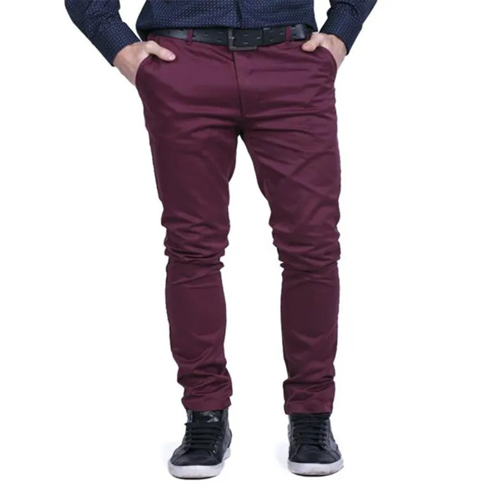 Cotton Semi Stretched Chinos Gabardine Pant For Men - Coffee - PGS021