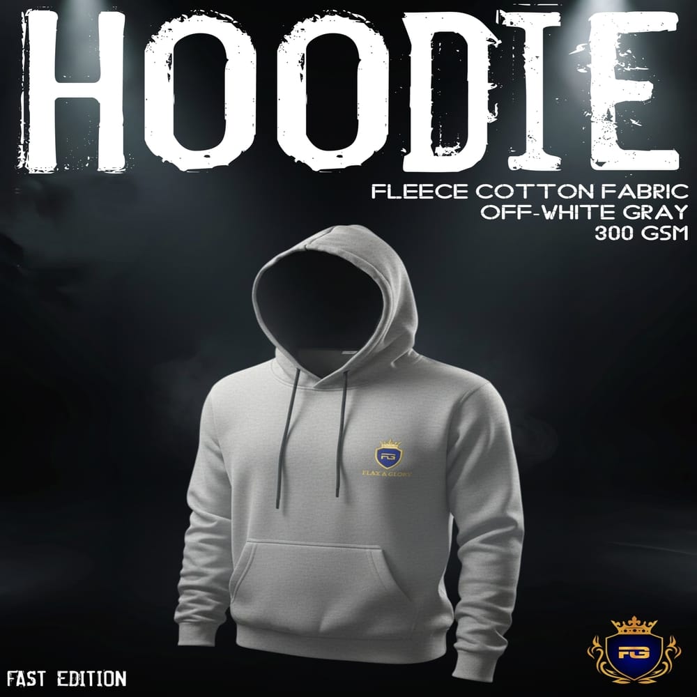 Basic Winter Hoodie-Off whit gray