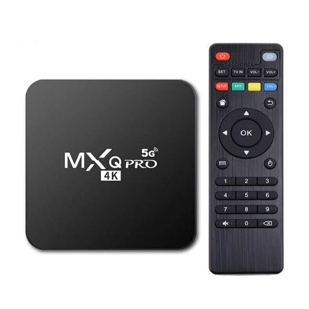 MXQ Pro 5G 4K Ultra Android Smart TV Box 8GB RAM and 128GB ROM - Black