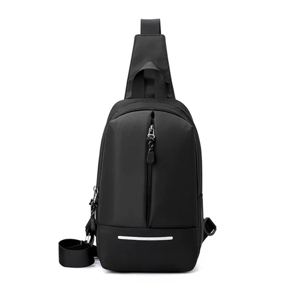 Assemble 4121 PU Leather Trendy Sling Crossbody Single Shoulder Bag - Black