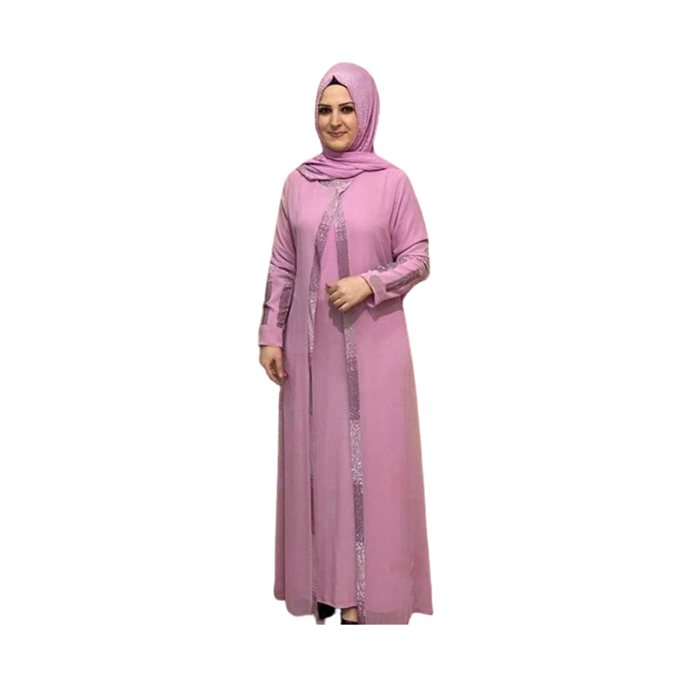 Dubai Cherry Abaya Borkha With Hijab For Women - Plum - BK-K47