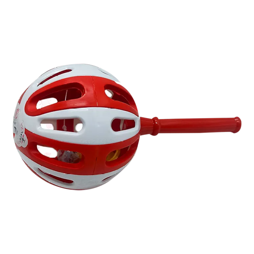 ABS Plastic Hand Bell Jhunjhuni For Newborn Baby - 2 Pcs - Red