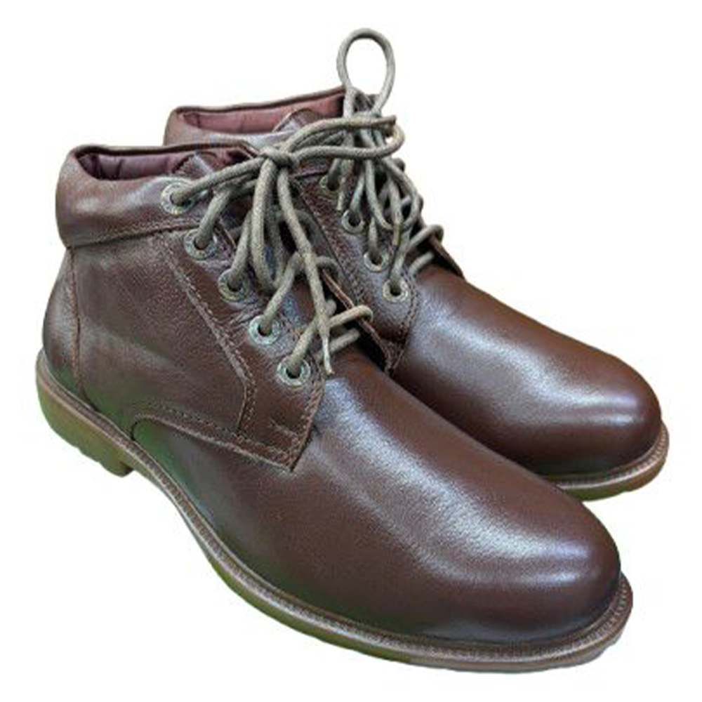 Upper Lace Leather Boot for Men - Rich Brown - 008