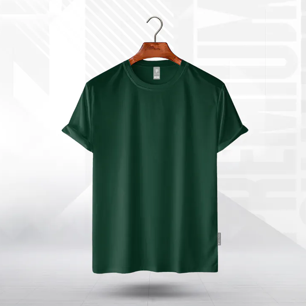 Texpark Combed Cotton Half Sleeve T Shirt For Men Green TS 106