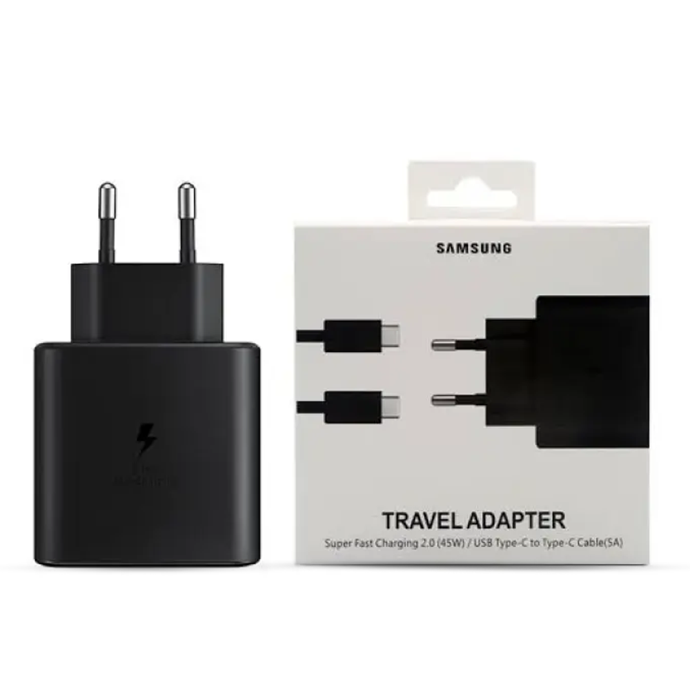 Samsung 45W Fast Charging Adapter with Type-C to Type-C Cable - Black