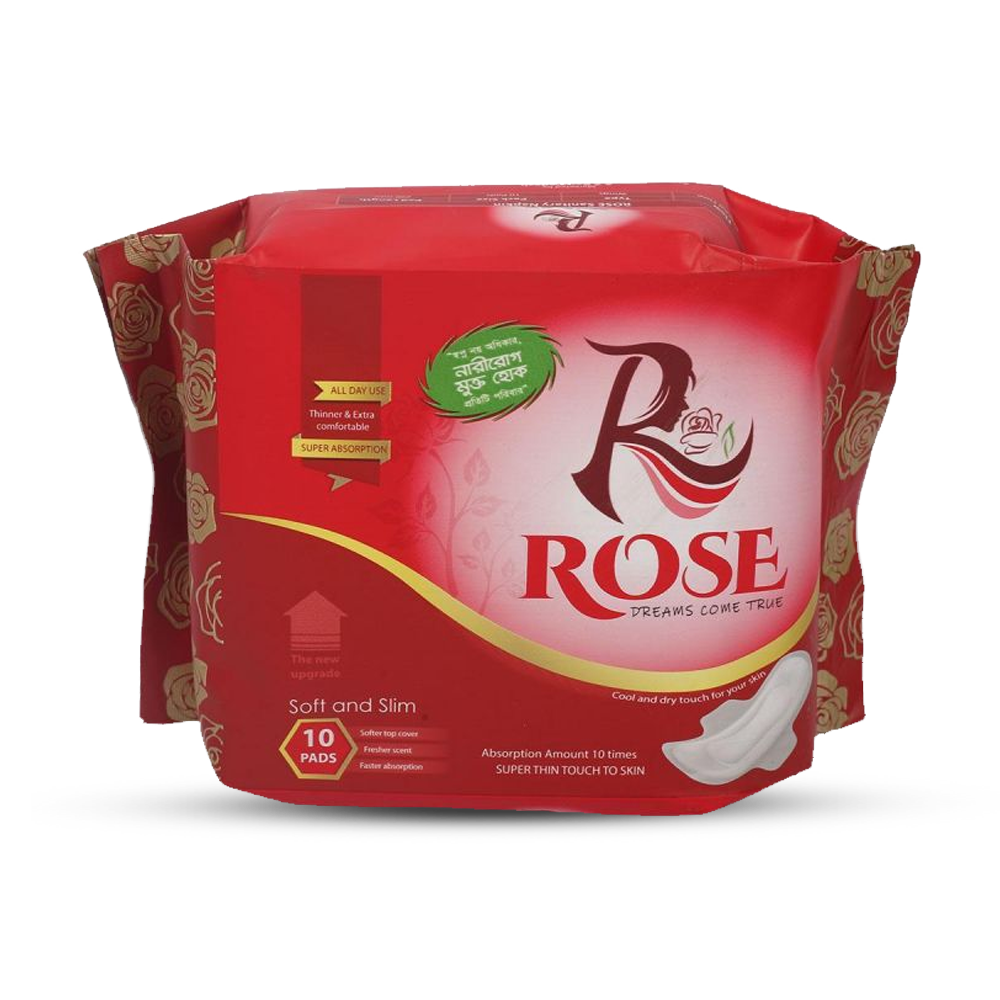 Rose Sanitary Napkin - 10 Pcs