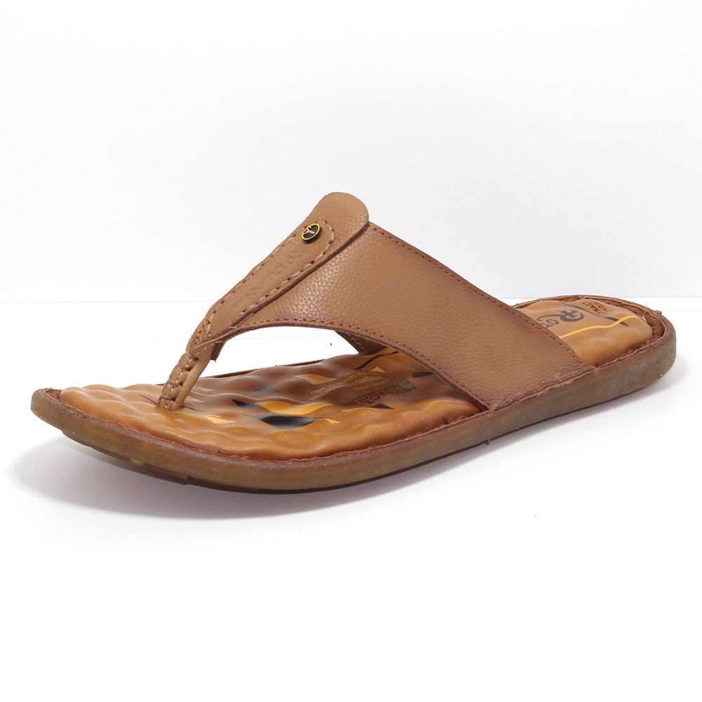 Leather Sandal Shoe For Men - Brown - MS 512