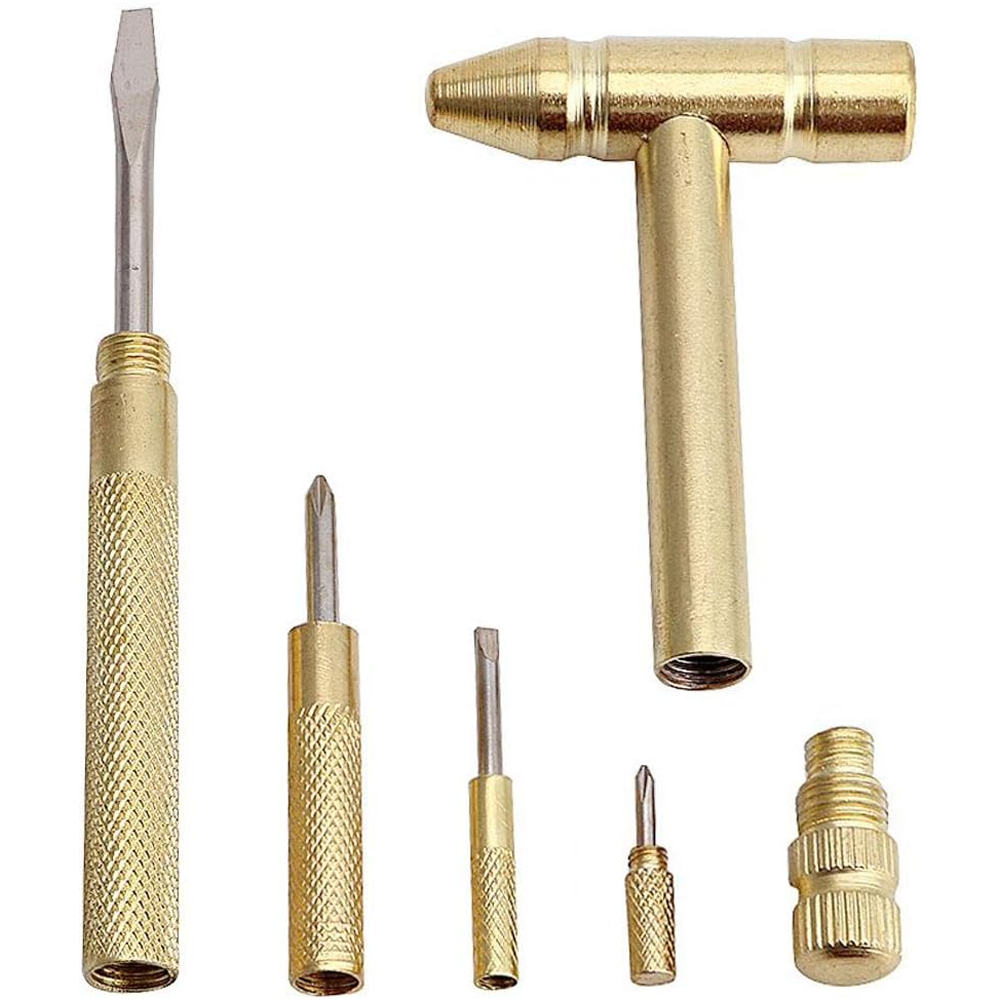 Stainless Steel 5 In 1 Multifunctional Mini Hammer - Golden