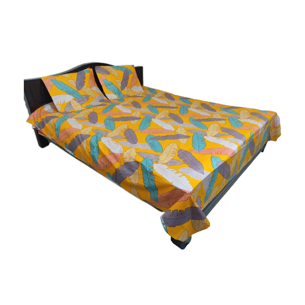 King Size Cotton Twill Double Bedsheet - Multicolor - BT-173