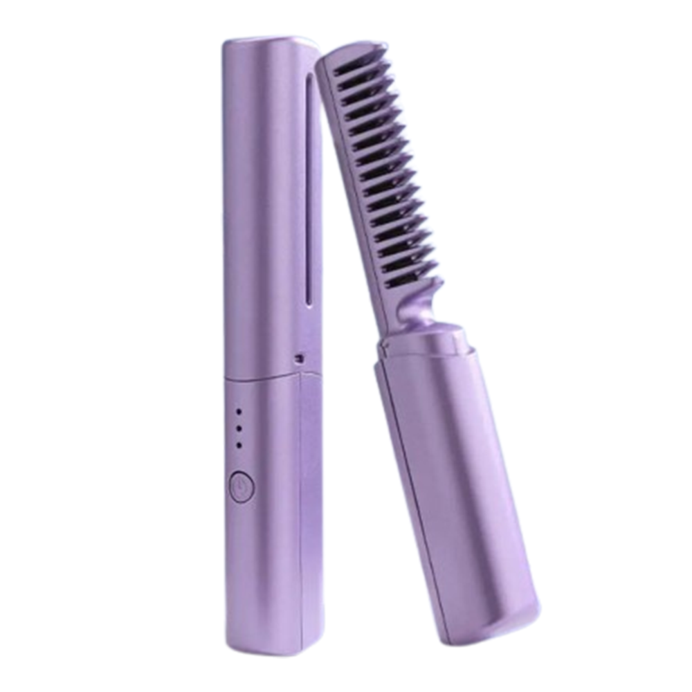 2 In 1 Hair Straightening Comb - Violet