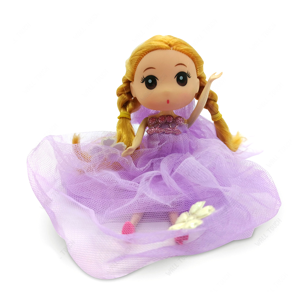 Mini Doll Beautiful Dressed With Key Ring - Purple - 124402803