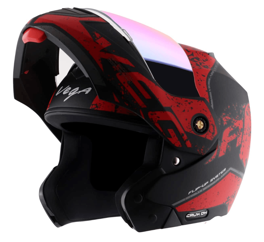 Vega Modular Full Face Bike Helmet - Black and Red