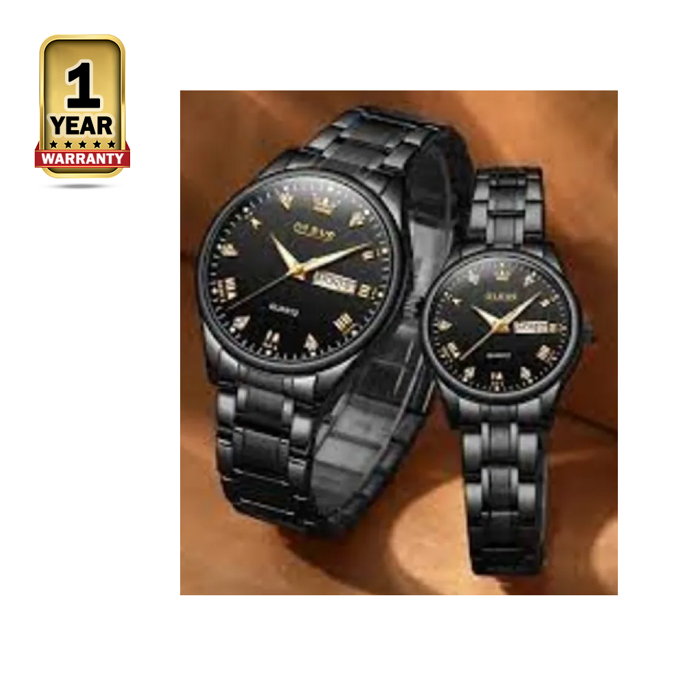 OLEVS 5563 Stainless Steel Luxury Watch For Couple 