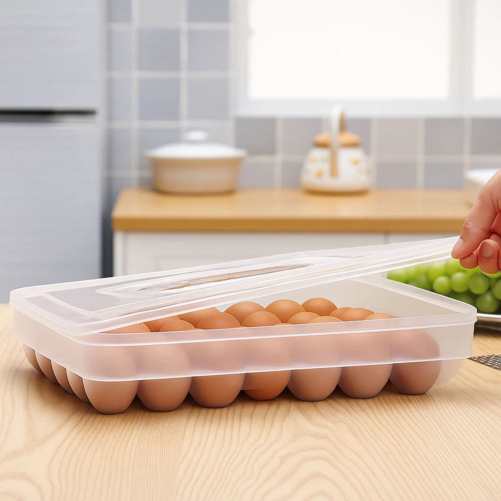34 Grid Food Grade PP Egg Box - White