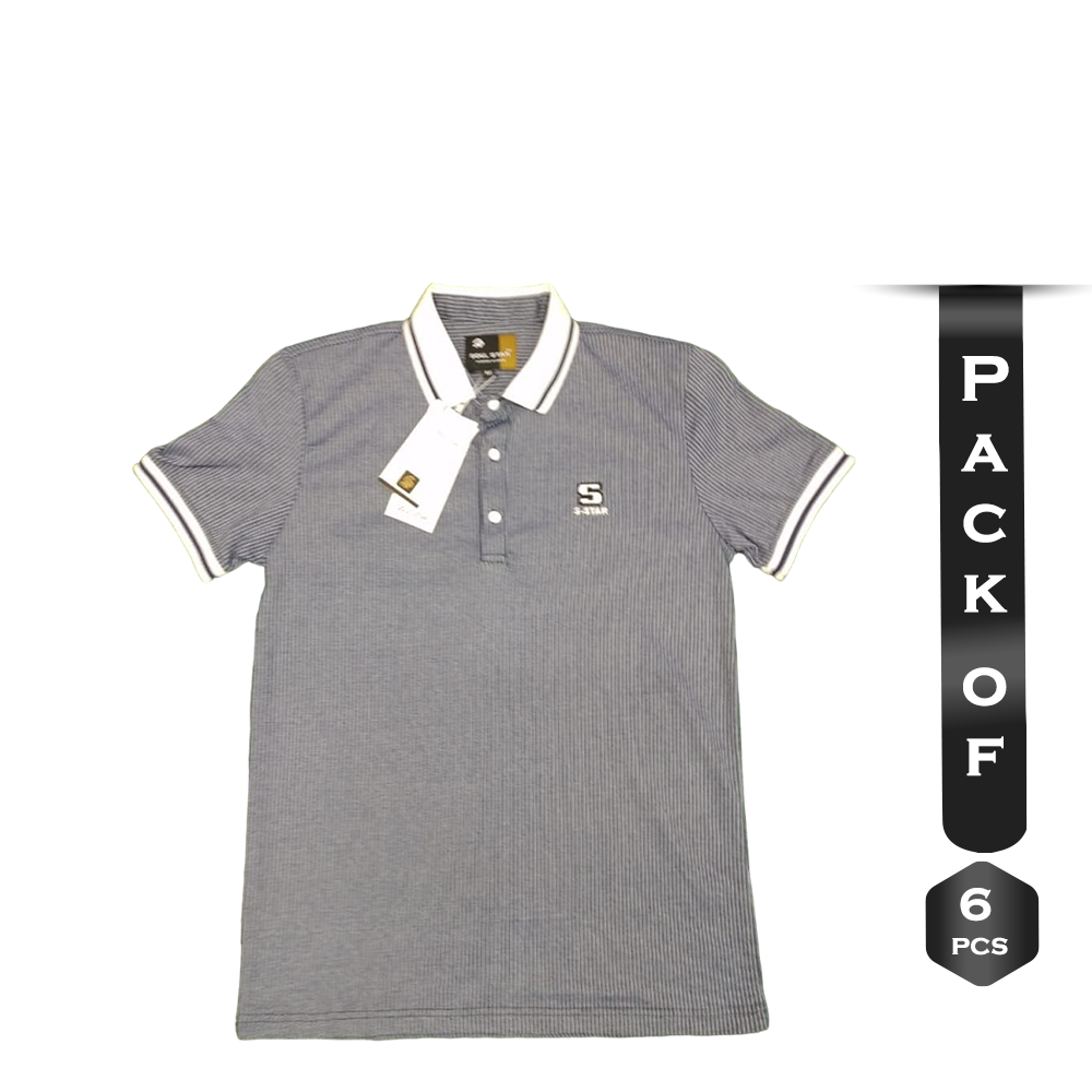 Pack Of 6 Pcs Cotton Polo For Men - Gray - 3.20