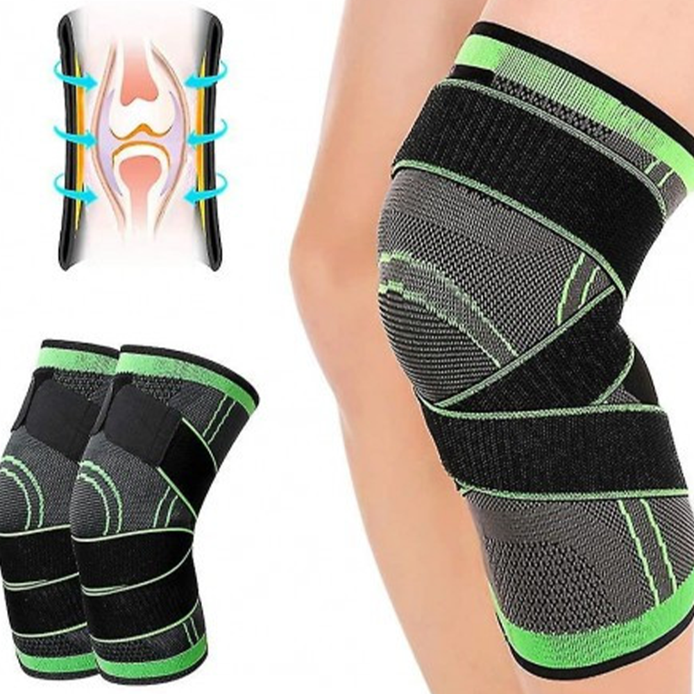 Nylon Knee Compression Sleeve Knee Brace - Green