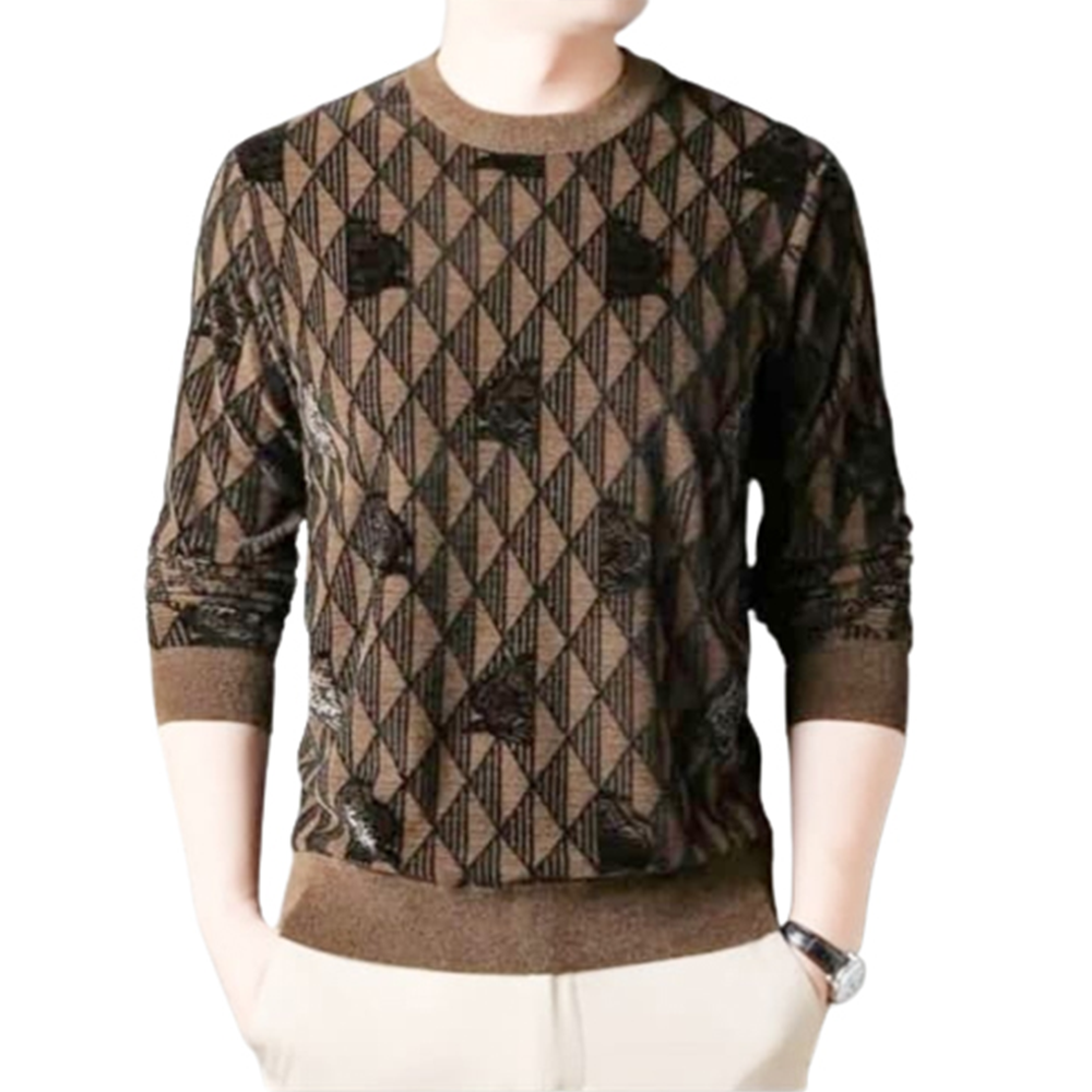 Viscose Cotton Winter Sweater for Men - Safari Brown - S-15