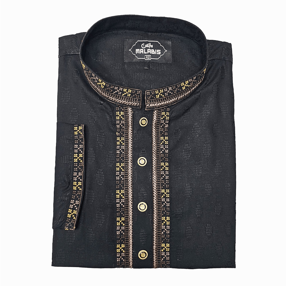 Cotton Embroidery Panjabi For Men - Blue - 7662