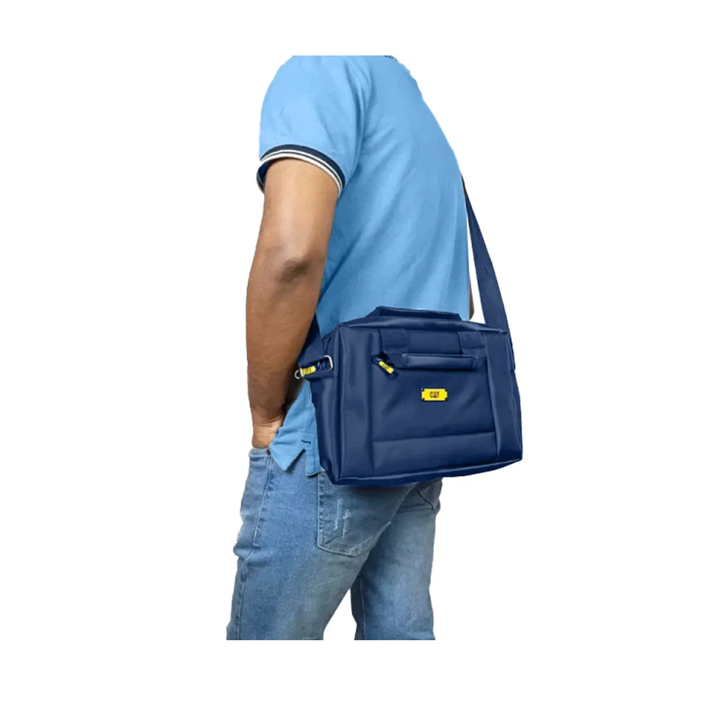 Polyester Shoulder Bag with Adjustable Strap - Dark Slate Blue