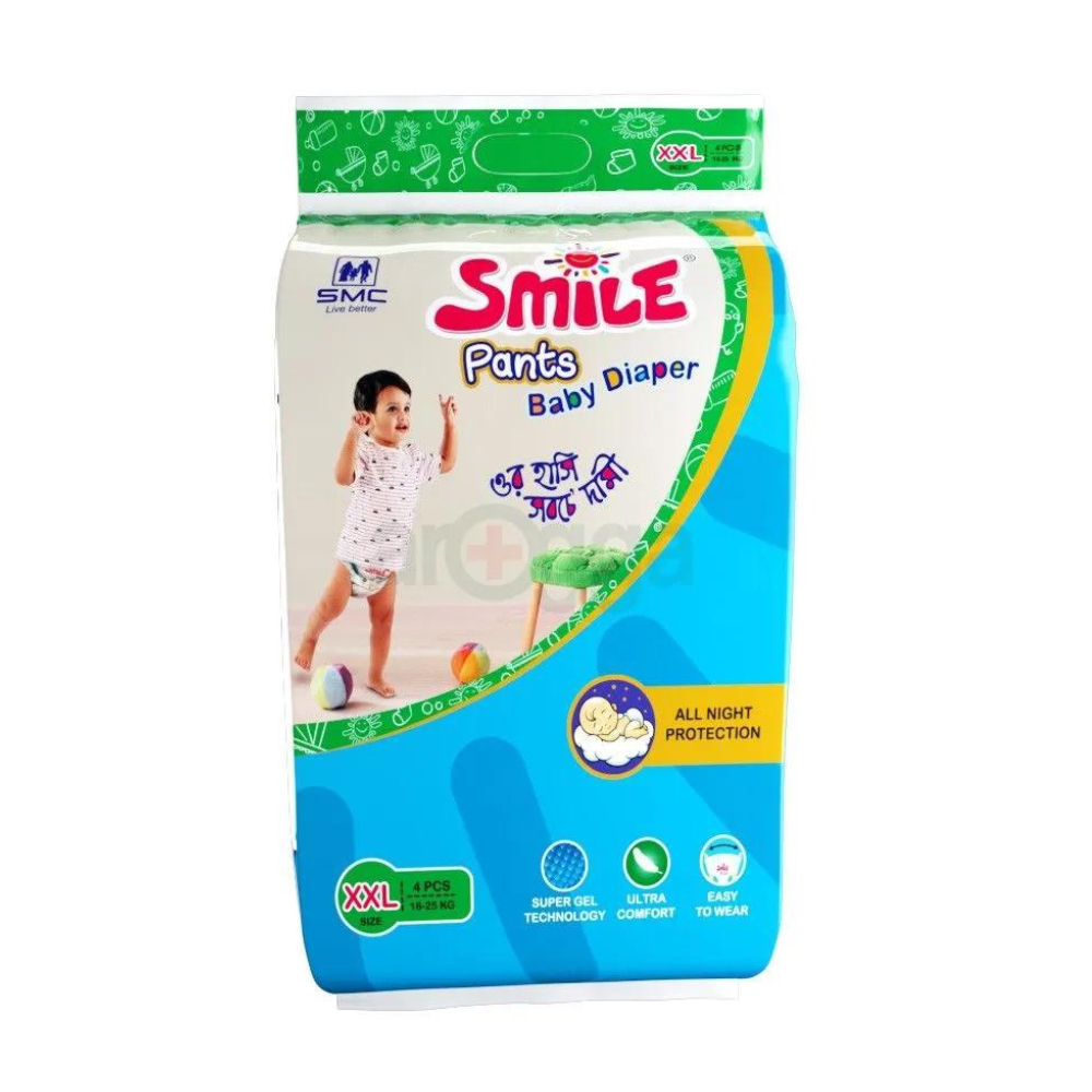 Smile Baby Pants Diaper - Double Extra Large - 4 Pcs 