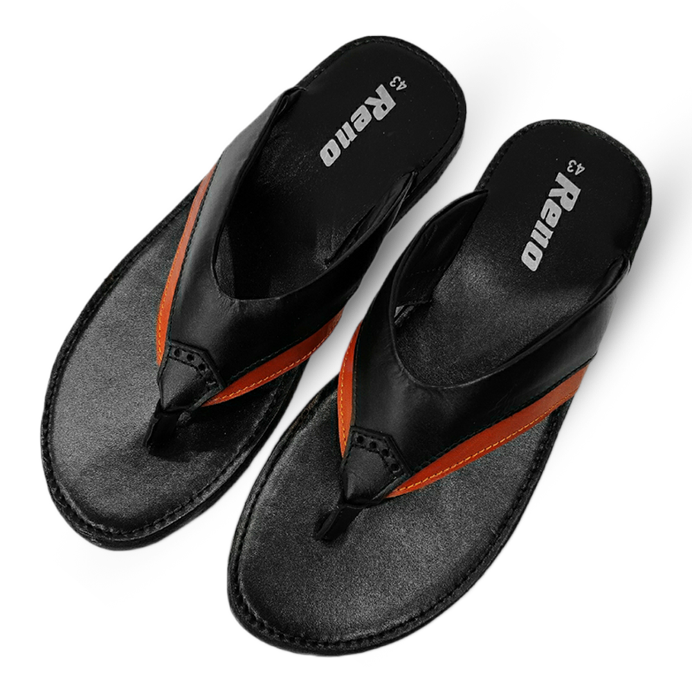 Leather Sandal for Men - Black - RS7063