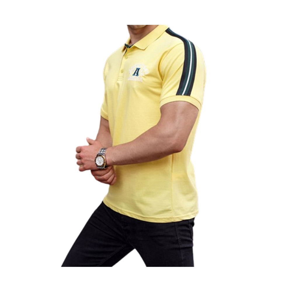 PK Cotton Half Sleeve Polo Shirt For Men - Yellow - PT-90