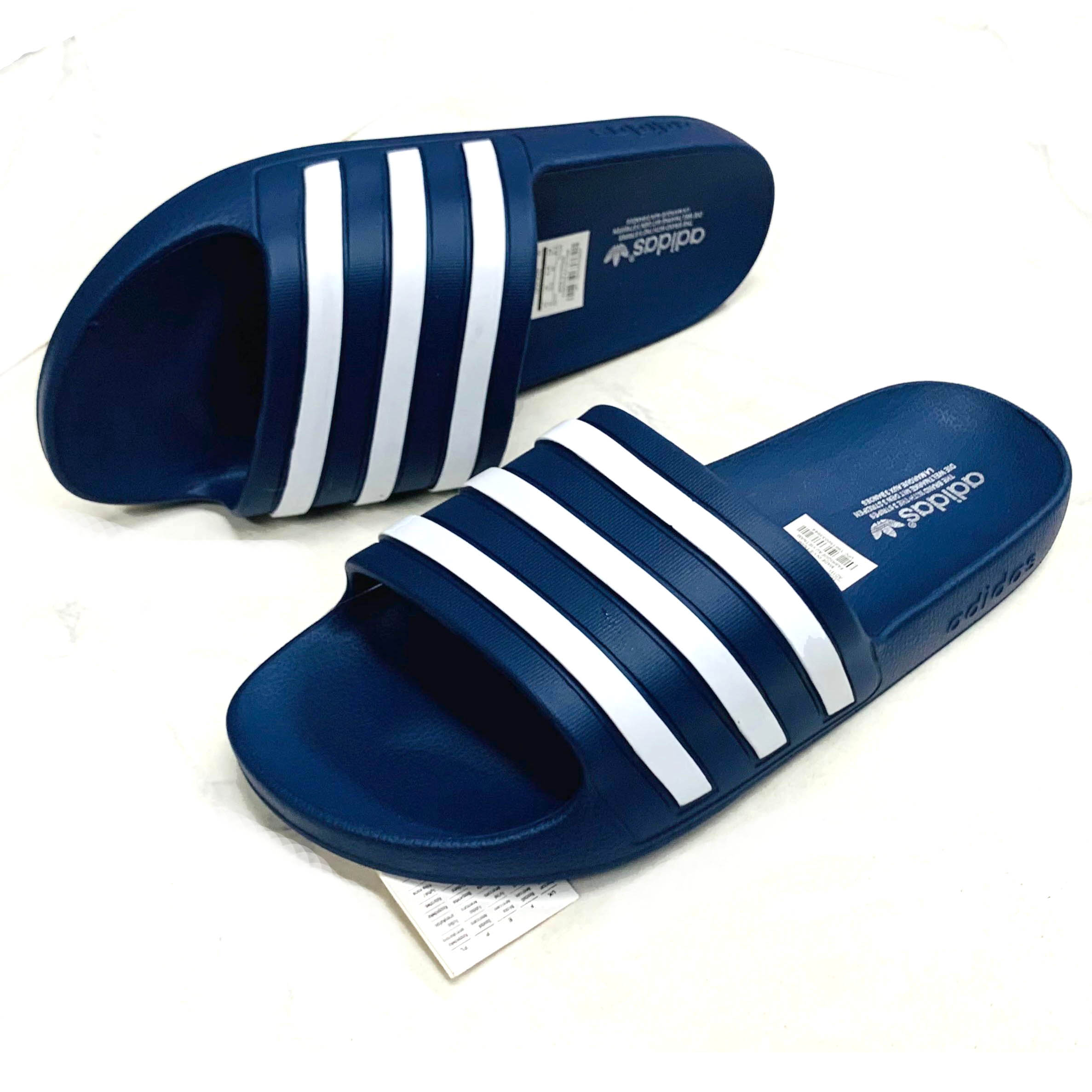 Adidas Aqua PU Leather Slide Slipper For Men - Blue - SL 724
