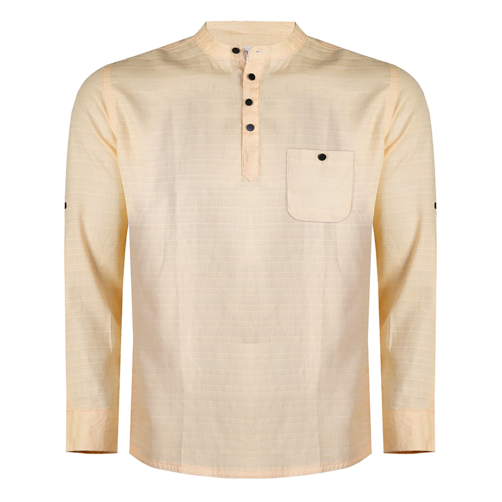 Cotton Full Sleeve Katua For Men - Peach - OP229