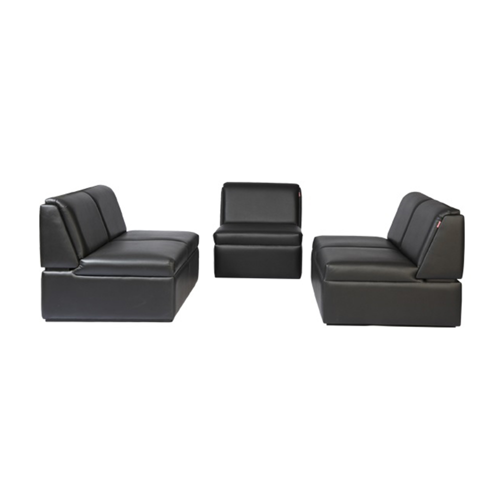 ZN -OS -01 Solid Wood Office Sofa - 2+2+1 - Black