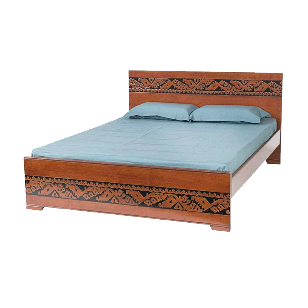 Malaysian Processed Wood Double Size Bed - 5'*7' Feet