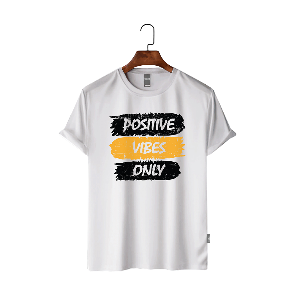 Maxan Cotton Half Sleeve T-Shirt For Men - Positive Vibes