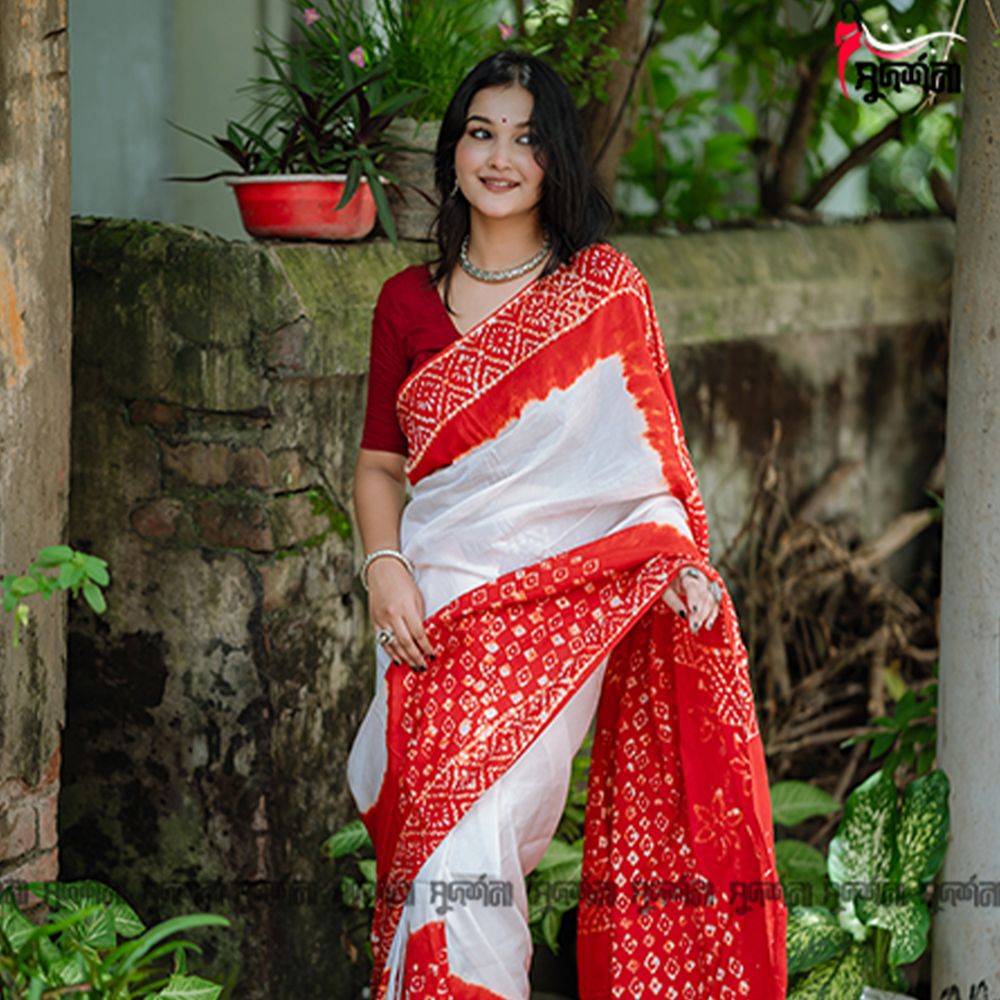 Vegetable Silk Batik Saree - 017