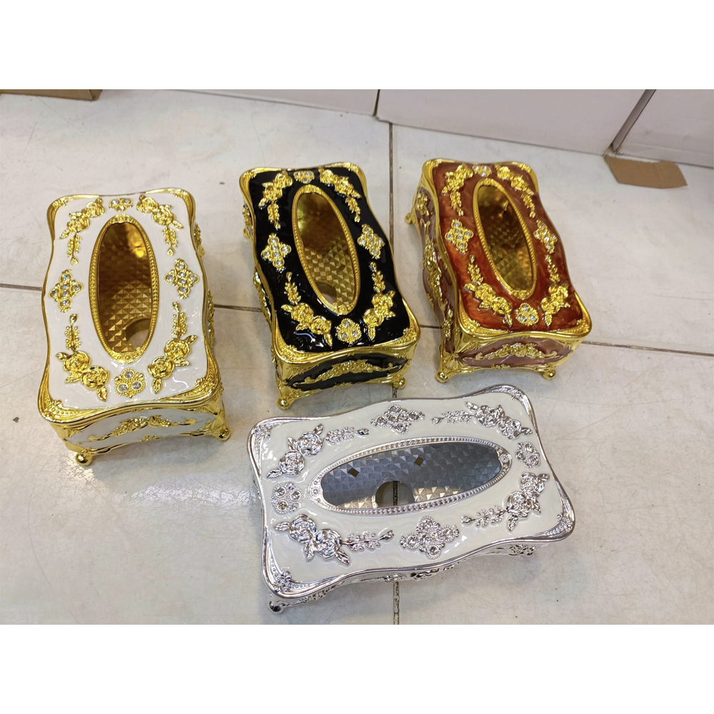 Rose Pattern Tissue Box Holder - Multicolor