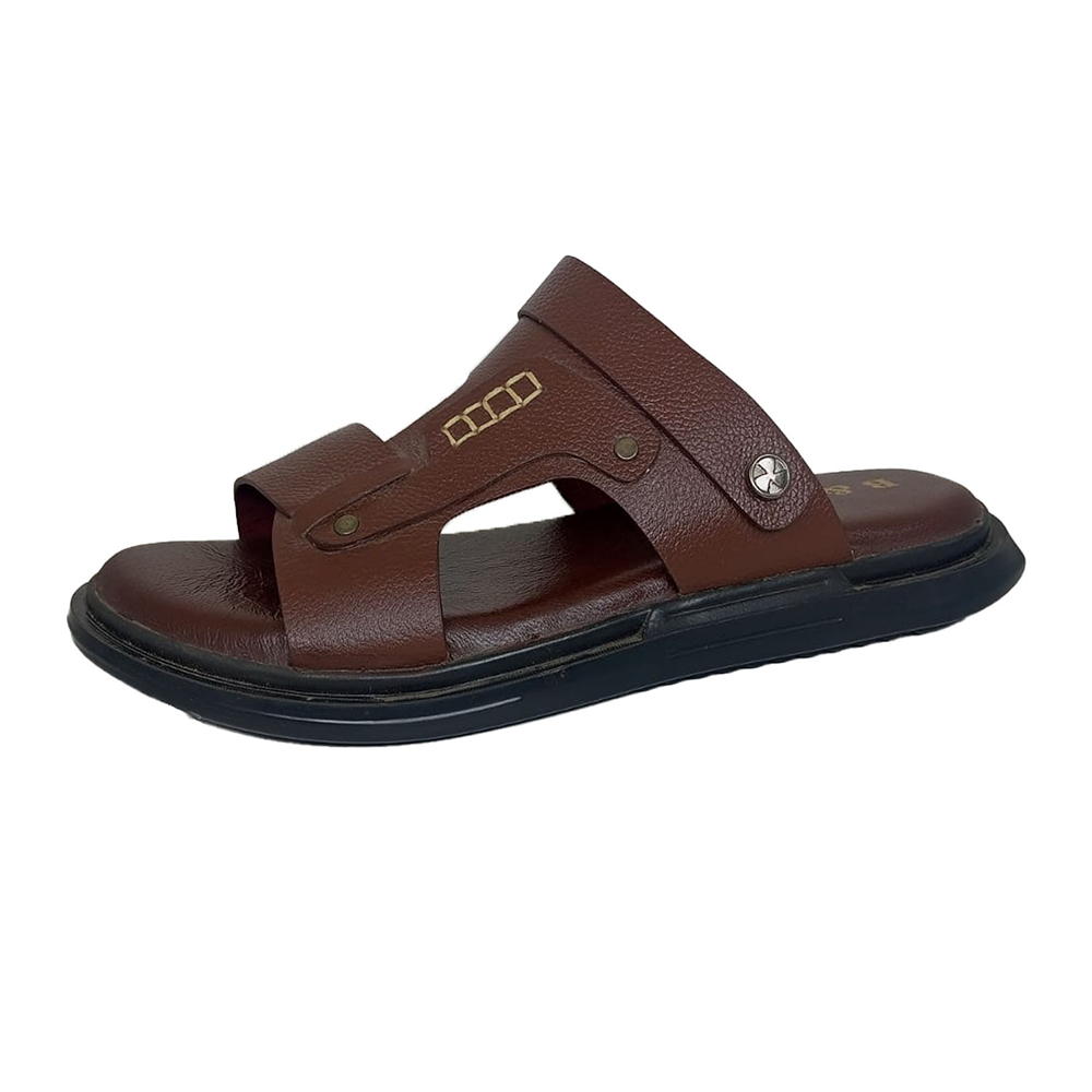 B&W Leather Sandal For Men - Chocolate - BW10558