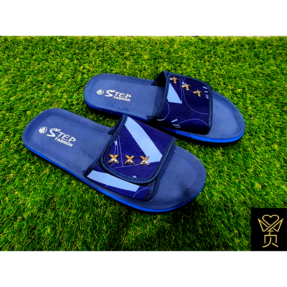 Rubber Slides Slipper Sandal For Men - Blue - US