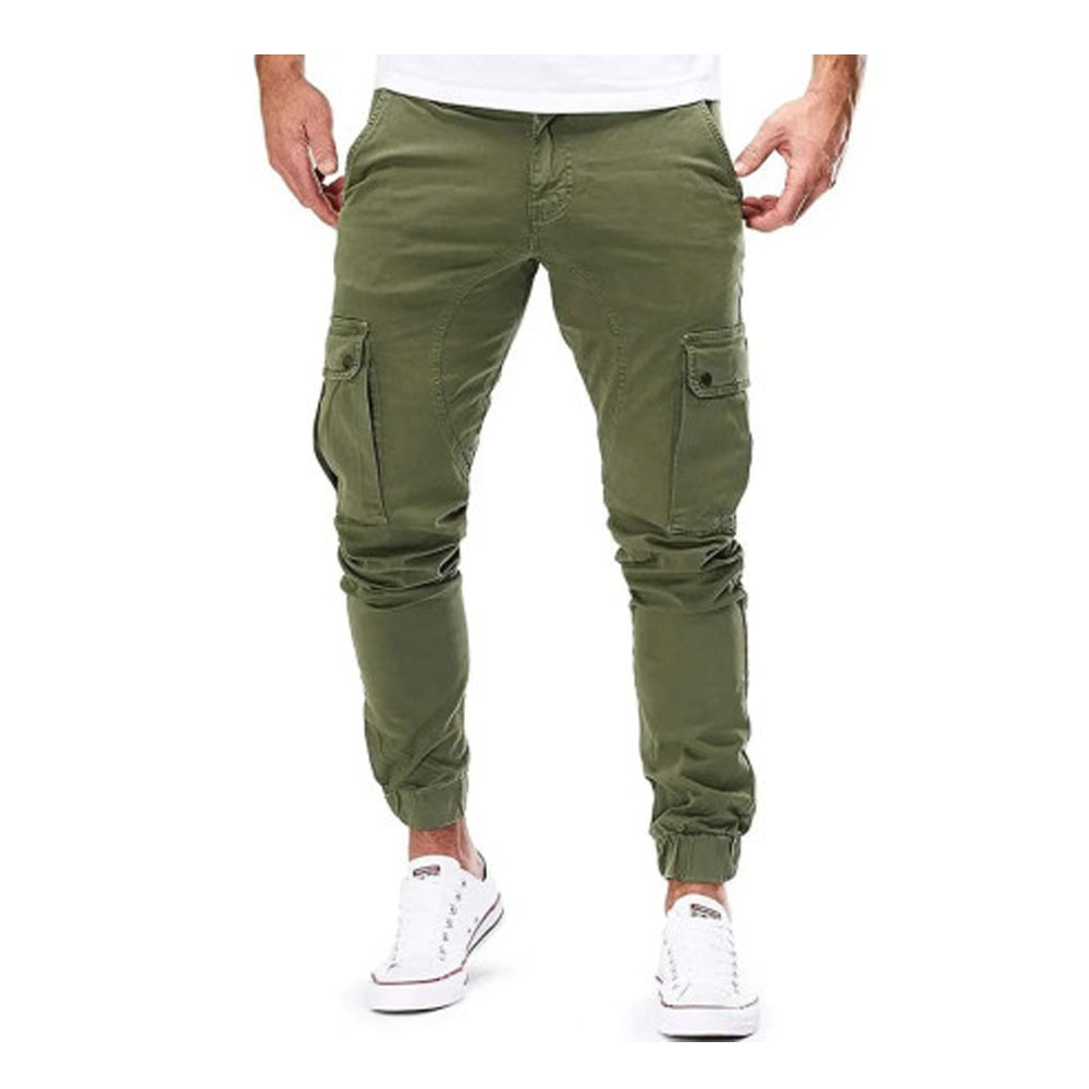 Twill Cotton Pants - Olive Green