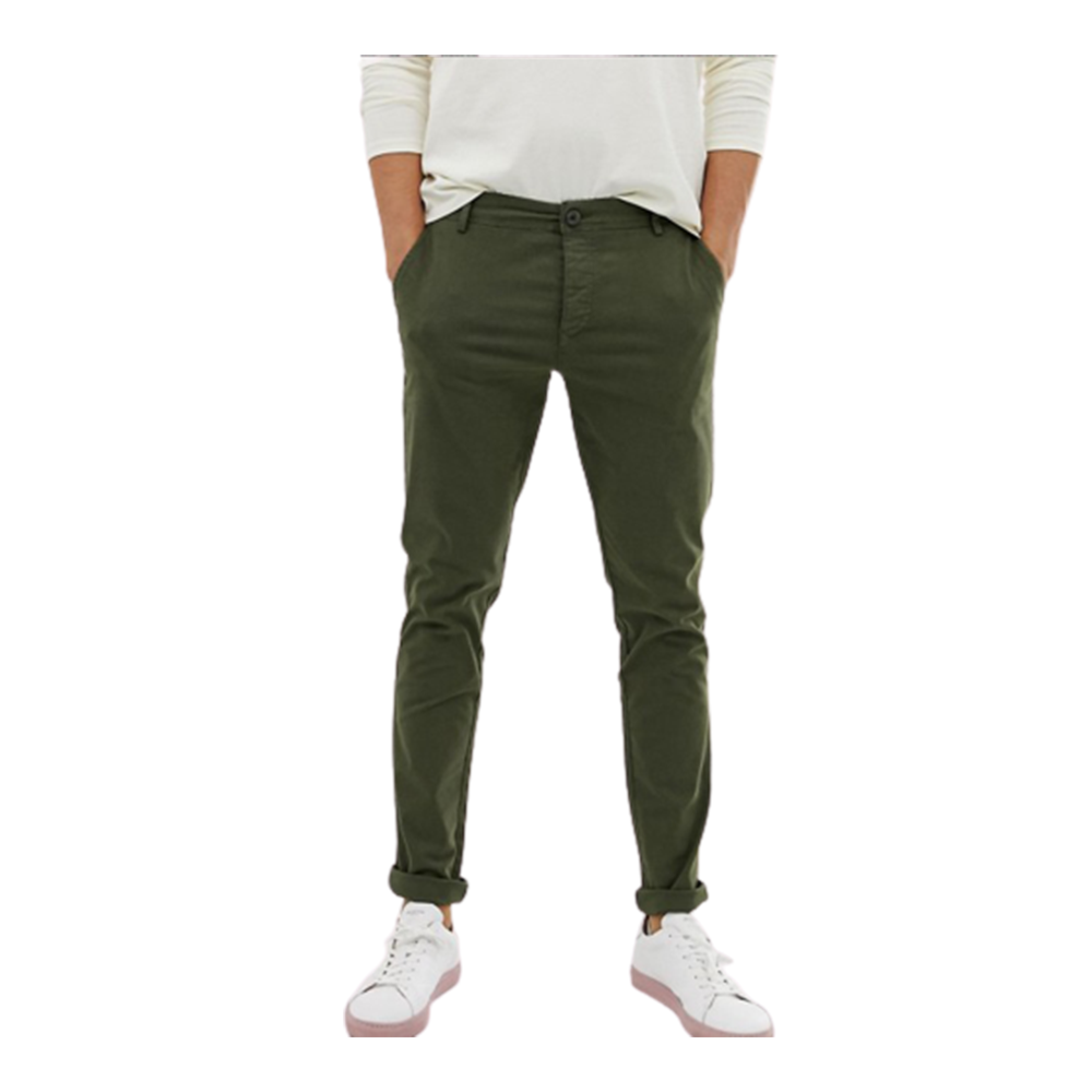 Cotton Chinos Gabardine Pant For Men - Olive - NZ-3189