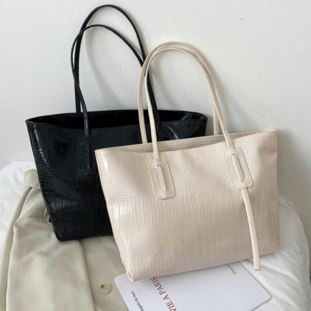 Shoulder Handheld Tote Bag For Women - Black and White -SF-042