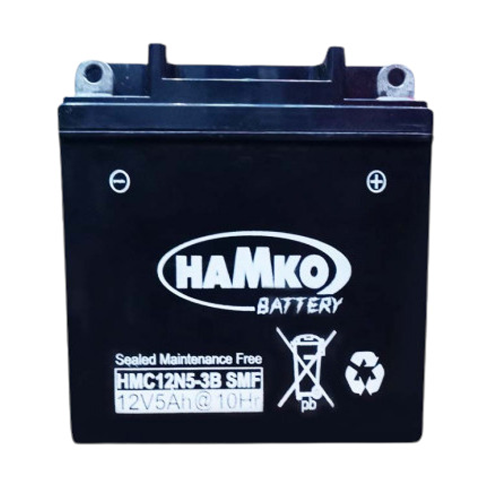 Hamko 12N5-3B SMF Long Bike Battery - 12V5.3AH