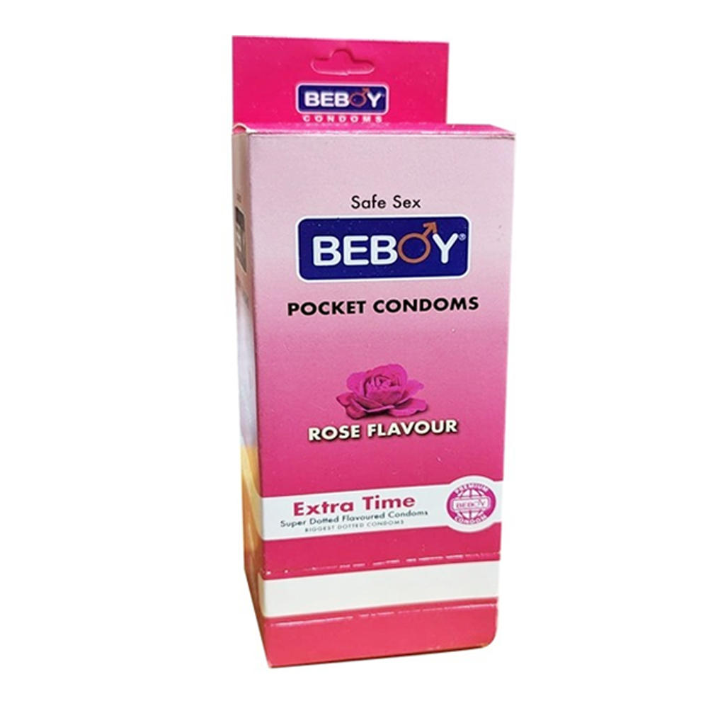 Beboy Extra Time Super Big Dotted Condom - Rose Flavour - 30Pcs