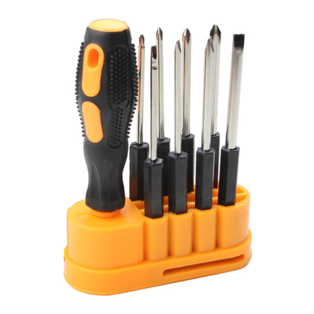 8 In1 Stainless Steel Multi Size Screwdriver Set - Multicolor 