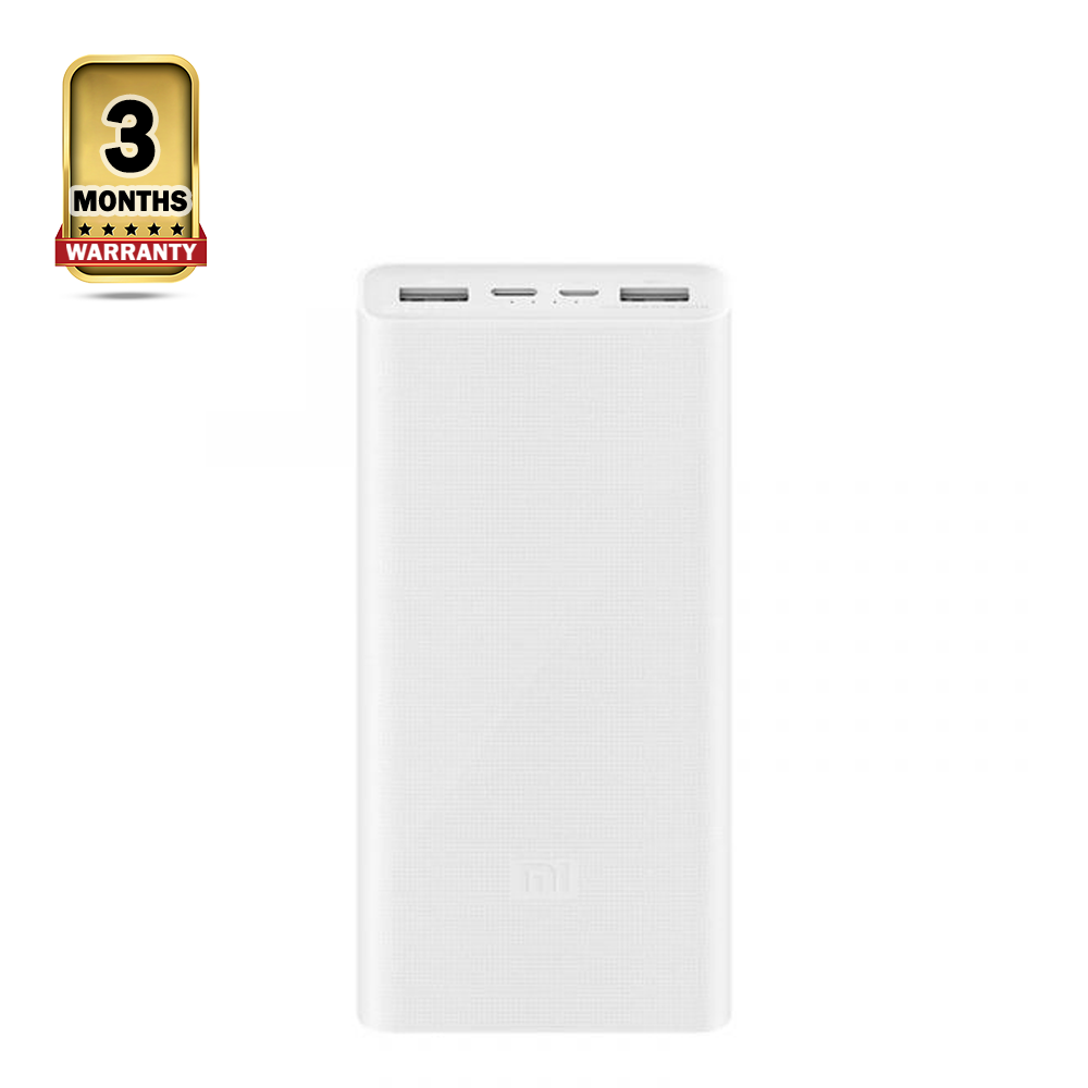 Xiaomi Mi V3 PLM18ZM USB-C Two-Way Fast Charging Power Bank - 18 Watt - 20000mAh - White