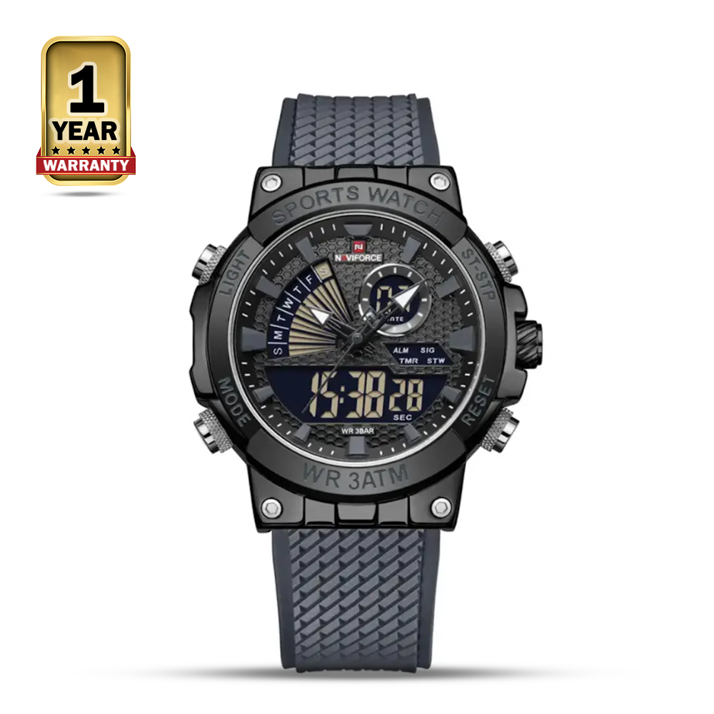 NAVIFORCE 9219 Sports Military Digital Analog Watch For Men - Navy Blue Black