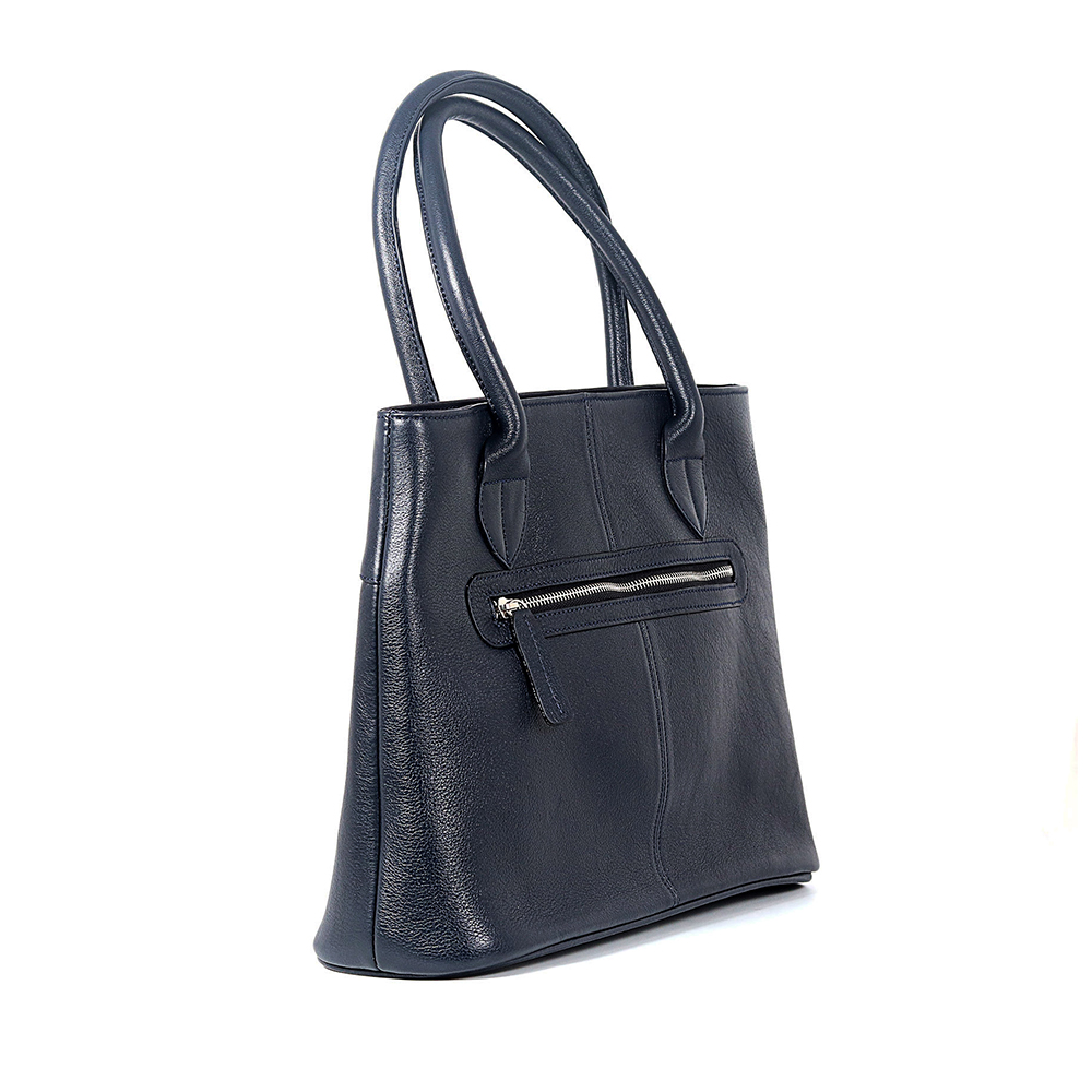 Zays Leather Ladies Tote Bag - BG10 - Navy Blue